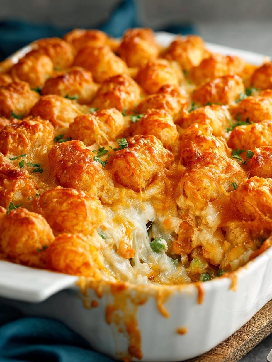 Chicken Pot Pie with Tater Tots: Comfort Food Delight - Chicken Pot Pie with - additional detail