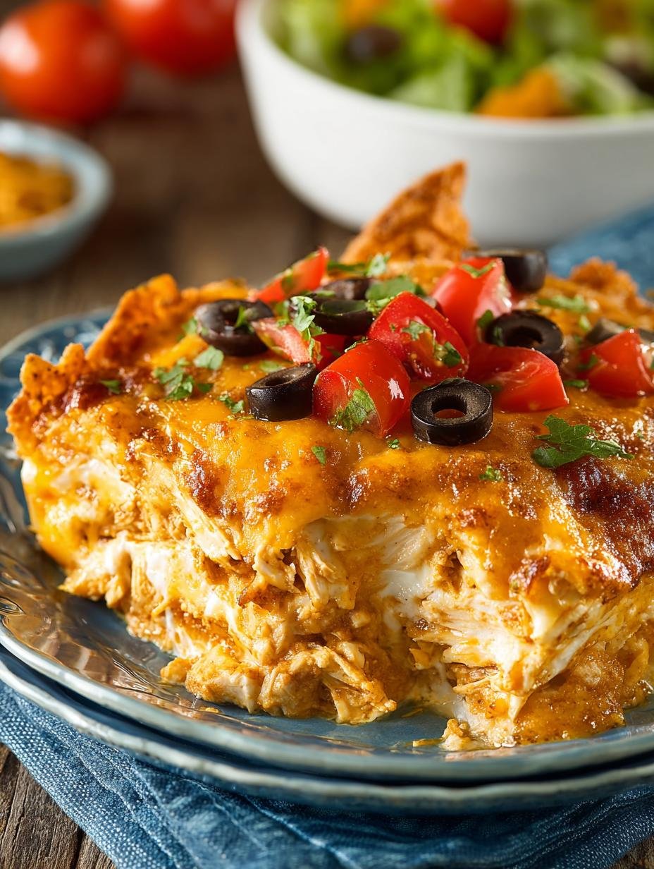 Irresistible Doritos Cheesy Chicken Casserole fresh from oven on cooling rack