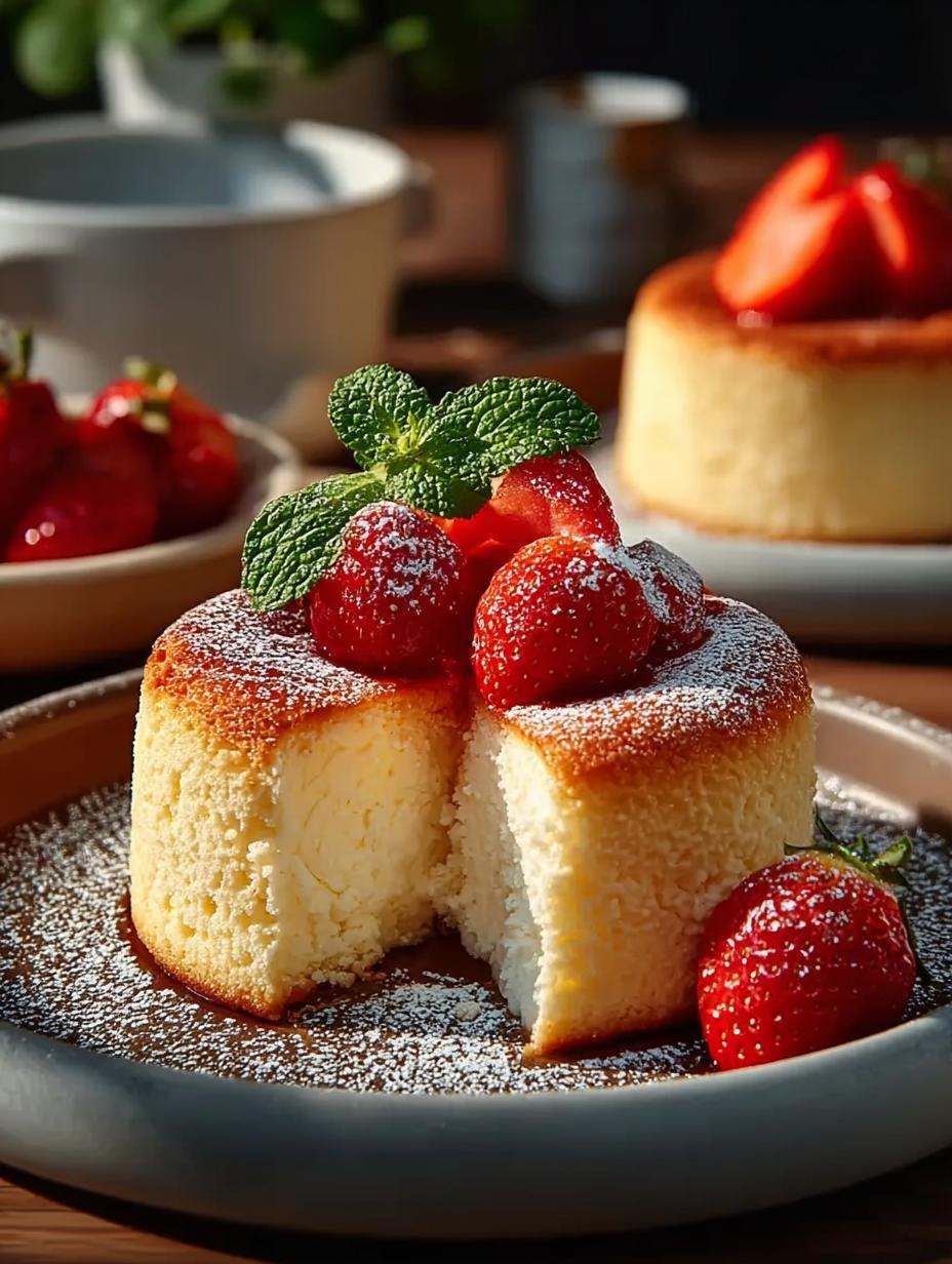 Fluffy Japanese Cotton Cheesecake Cupcakes: 12 Light Treats - Fluffy Japanese Cotton Cheesecake - additional detail