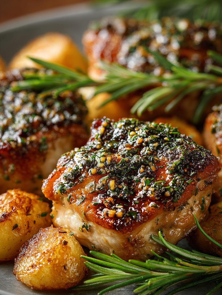 Garlic Herb Crispy Roasted Chicken Thighs for Dinner - Garlic Herb Crispy Roasted - additional detail
