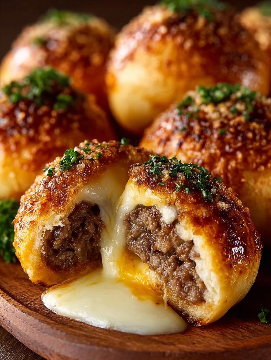 Garlic Parmesan Cheeseburger Bombs: 12 Irresistible Bites