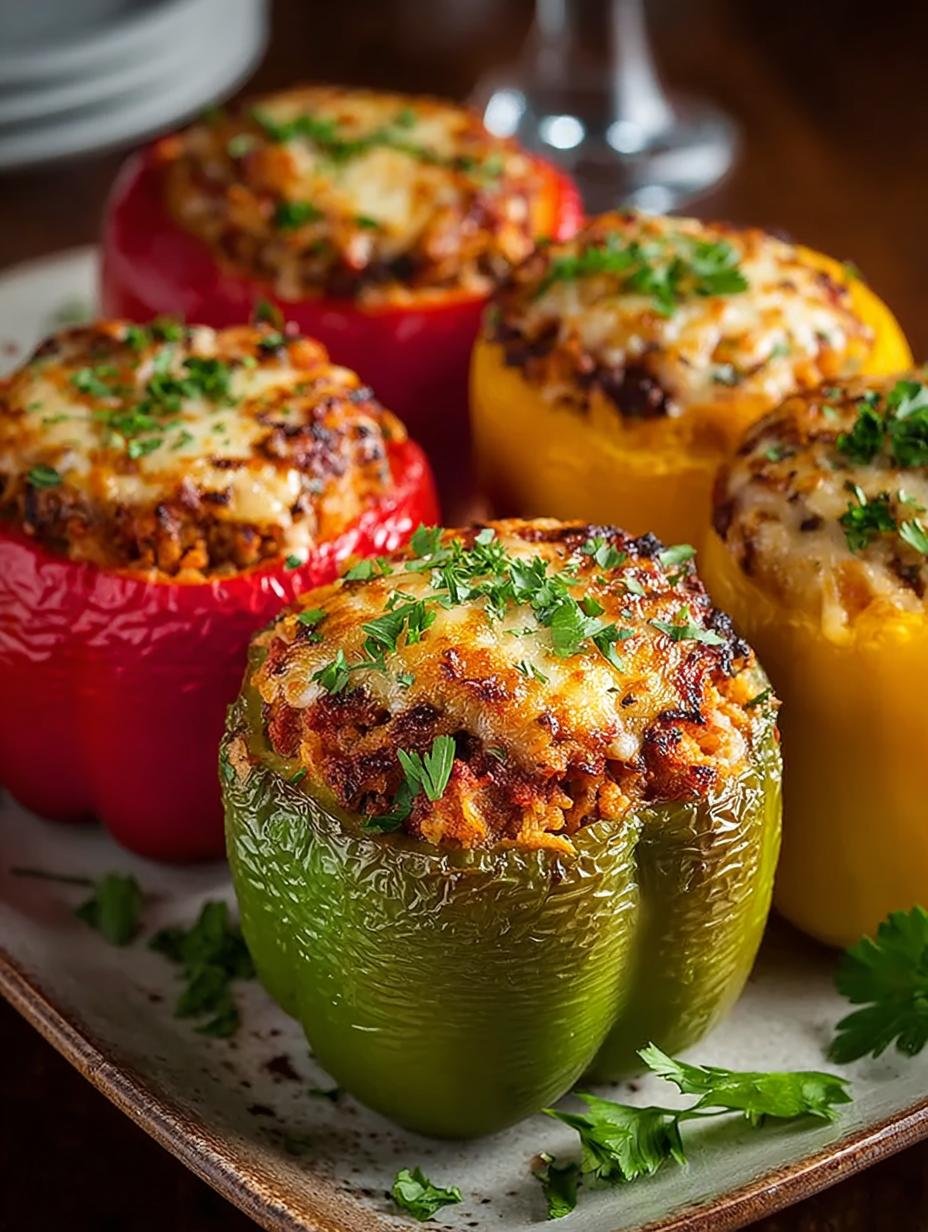 Ground Turkey Stuffed Peppers