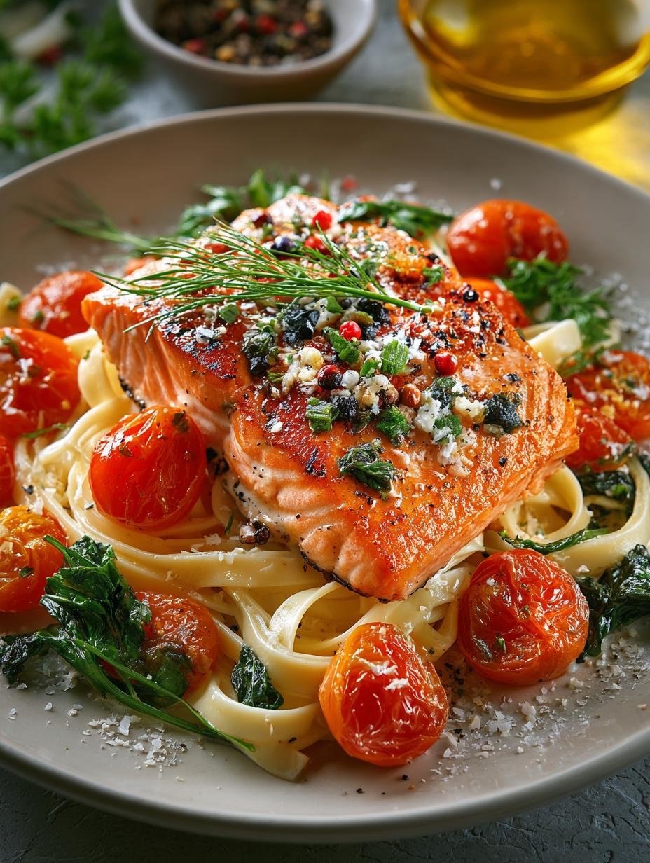 Healthy Creamy Tuscan Salmon