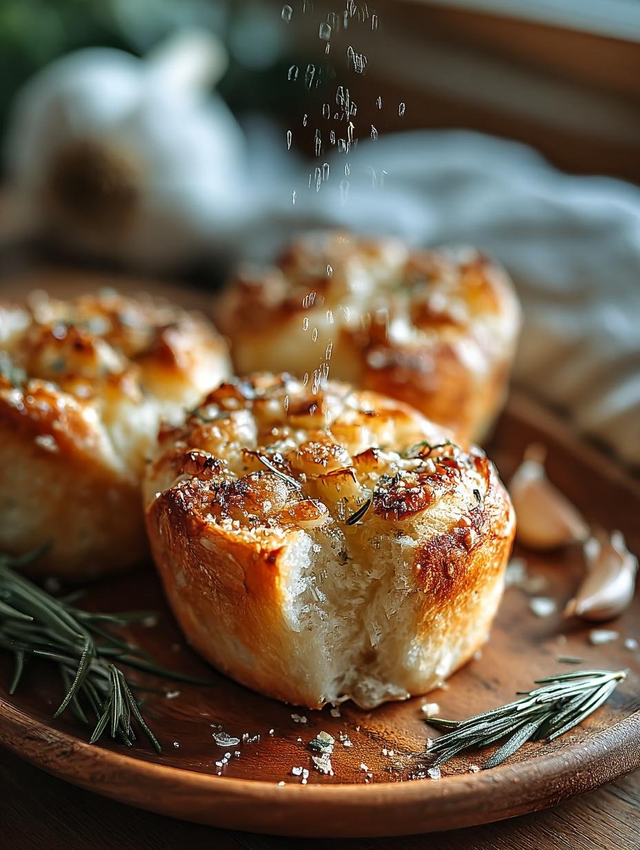 Irresistible Golden Crust Garlic Rosemary Focaccia Muffins - Irresistible Golden Crust Garlic - additional detail
