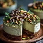 Pistachio Mushroom Cheesecake with