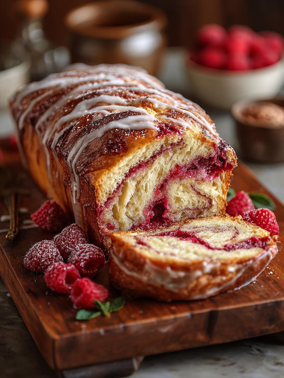 Delicious Raspberry Swirl Brioche Loaf Recipe - Raspberry Swirl Brioche Loaf - main visual representation