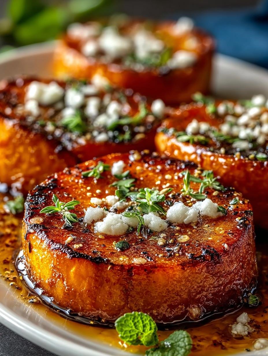 Roasted Sweet Potato Rounds with Honey Feta Delight