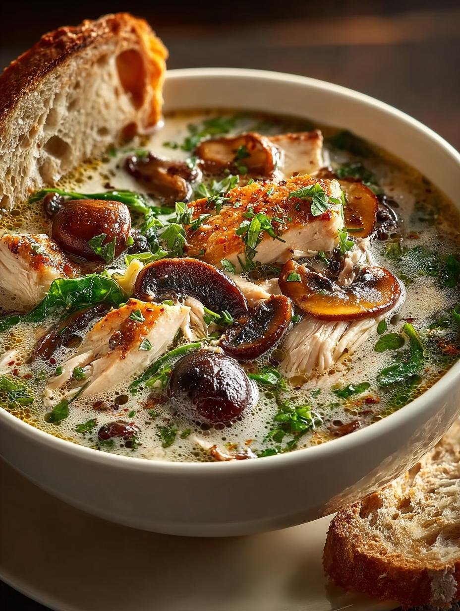 Delicious Rotisserie Chicken Mushroom Soup for Comfort - Rotisserie Chicken Mushroom Soup - main visual representation