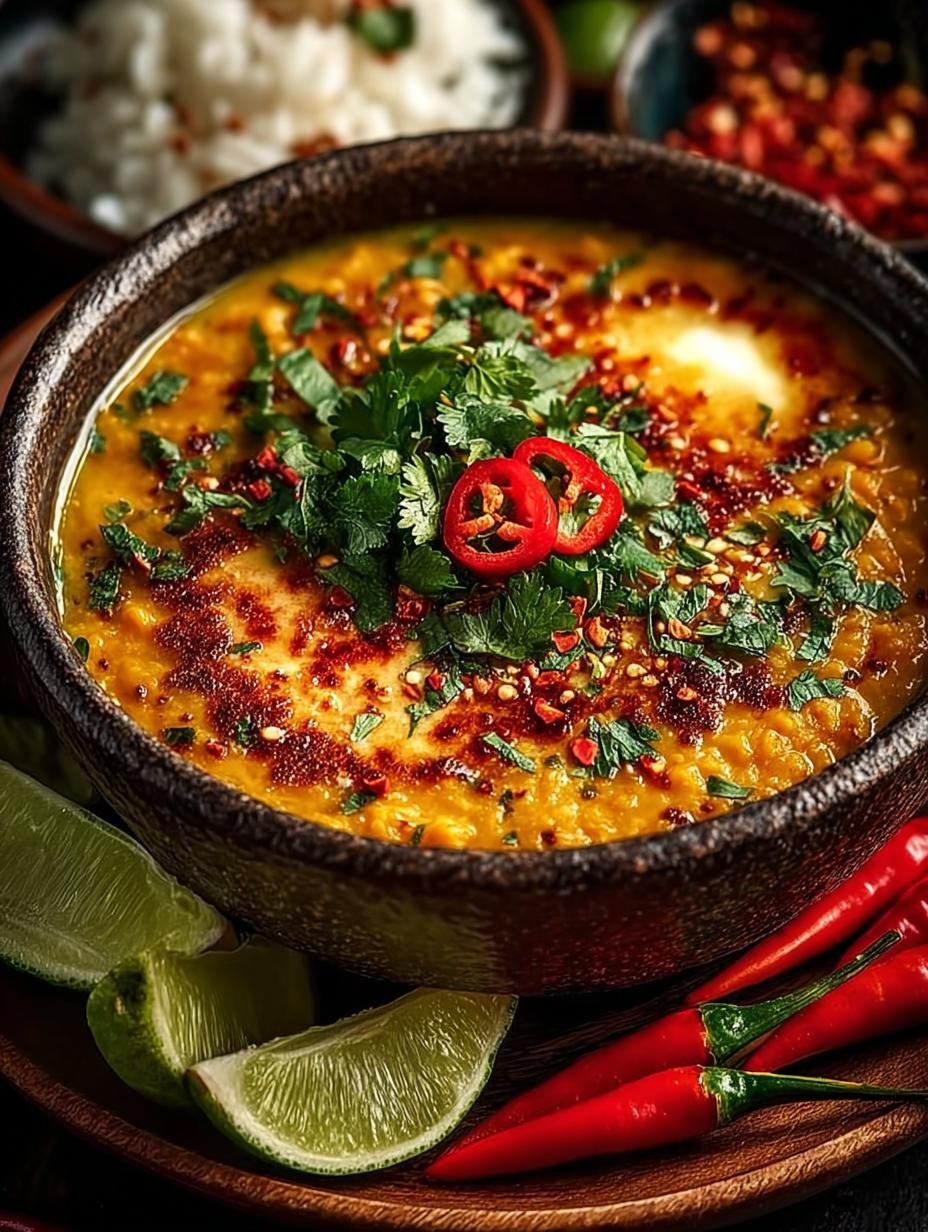 Delicious Thai Coconut Red Lentil Soup Recipe - Thai Coconut Red Lentil - main visual representation