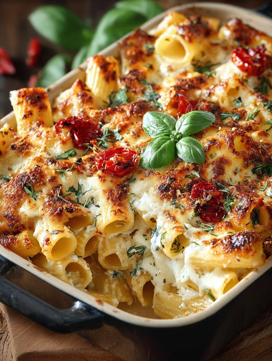 Delicious Three Cheese Baked Rigatoni Recipe for Comfort