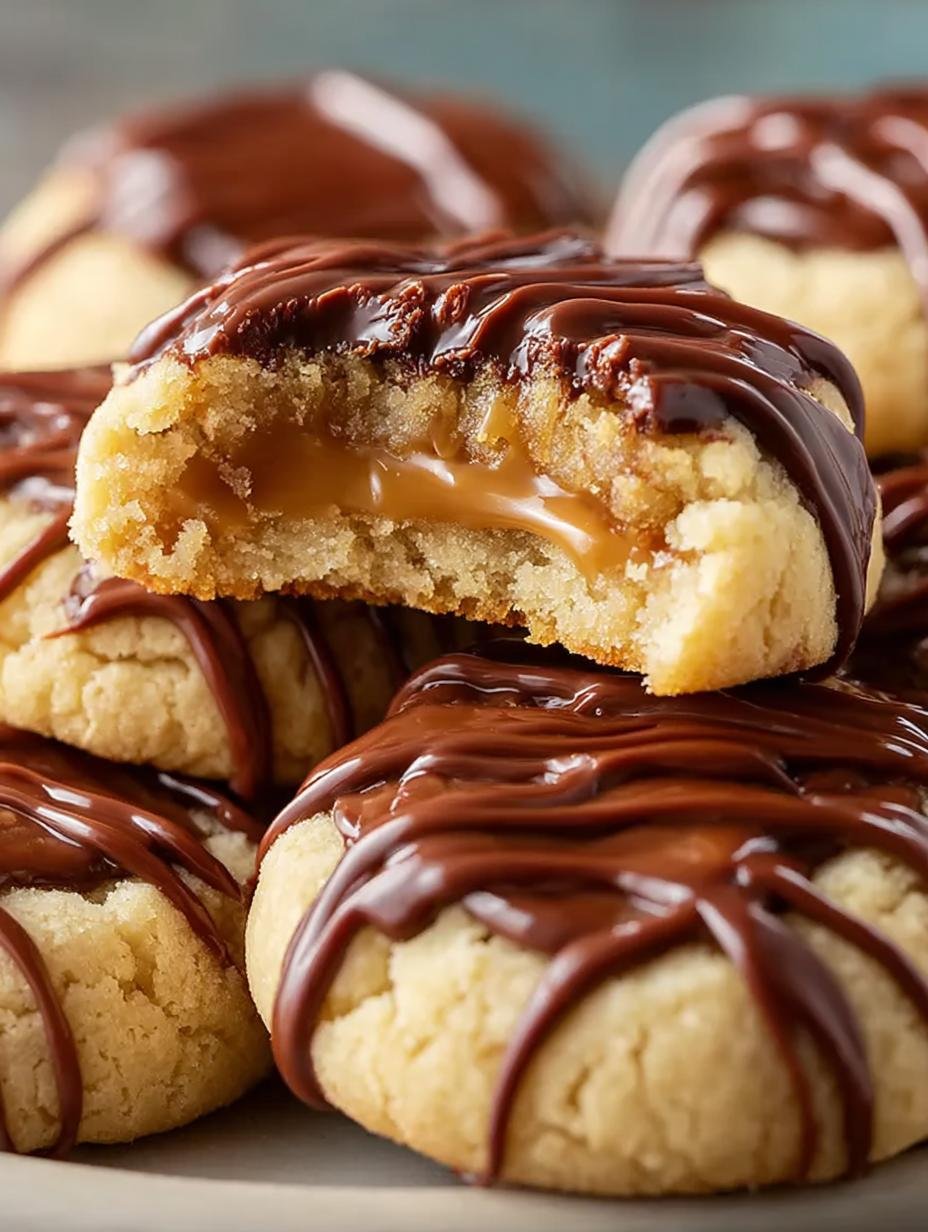 Delicious Twix Thumbprint Cookies: 24 Sweet Treats - Twix Thumbprint Cookies - main visual representation