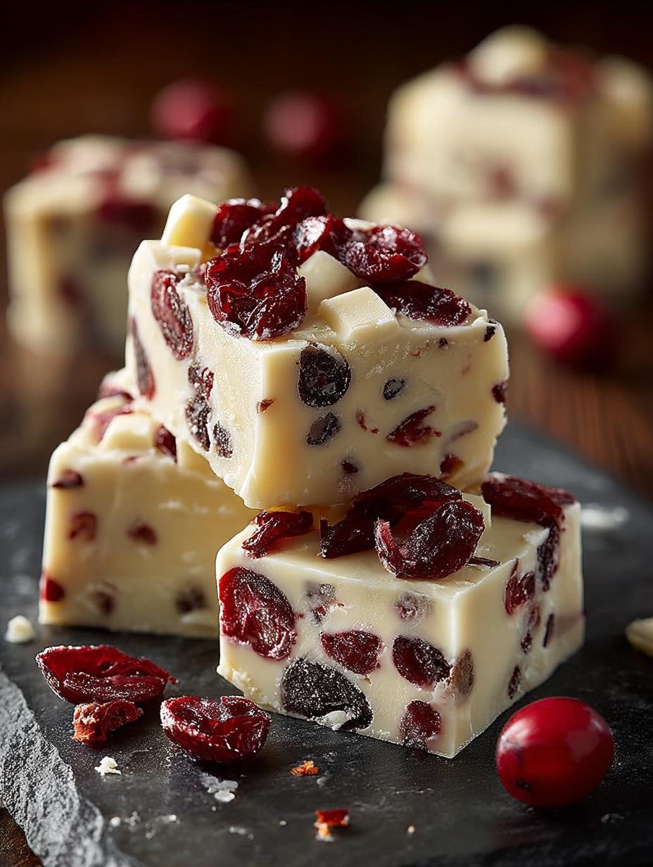 Delicious White Chocolate Cranberry Fudge Recipe to Try - White Chocolate Cranberry Fudge - additional detail