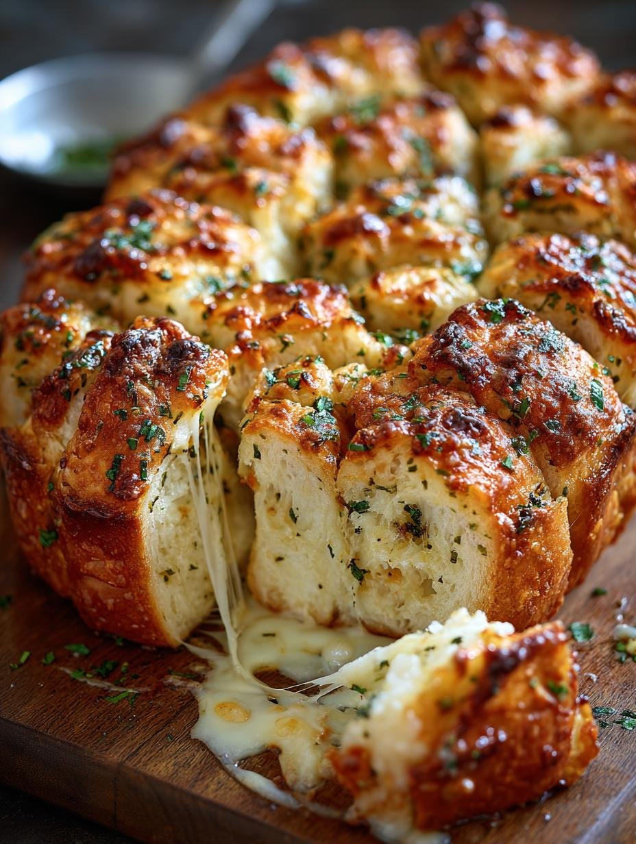 Delicious Cheesy Garlic Pull Apart Bread Recipe - Cheesy Garlic Pull Apart - additional detail