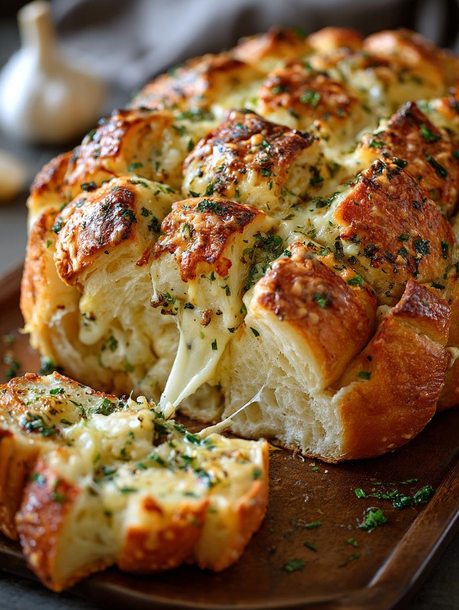 Delicious Cheesy Garlic Pull Apart Bread Recipe