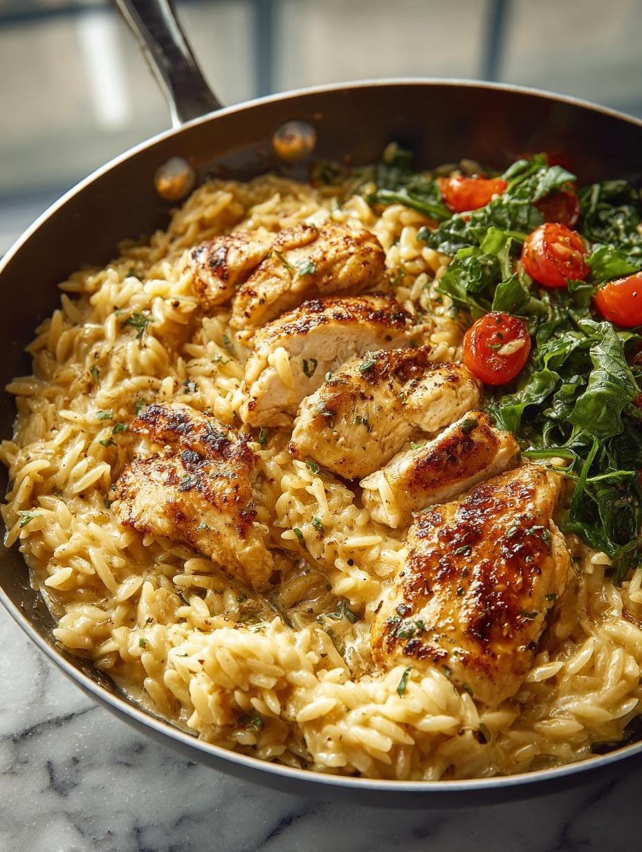 Delicious Chicken Orzo Skillet for Quick Dinners - Chicken Orzo Skillet - additional detail