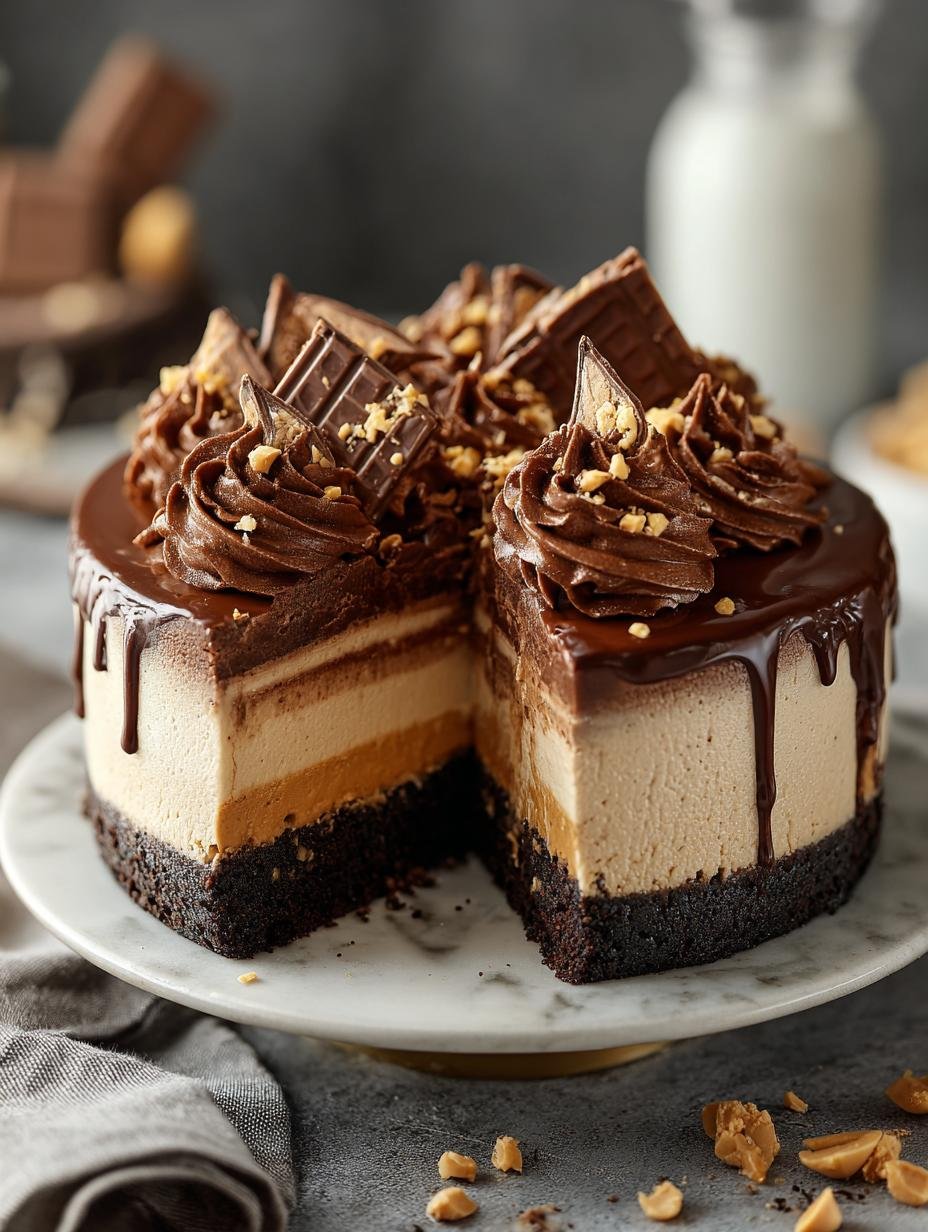 Chocolate Peanut Butter Cheesecake: 12 Heavenly Layers - Chocolate Peanut Butter Cheesecake - additional detail