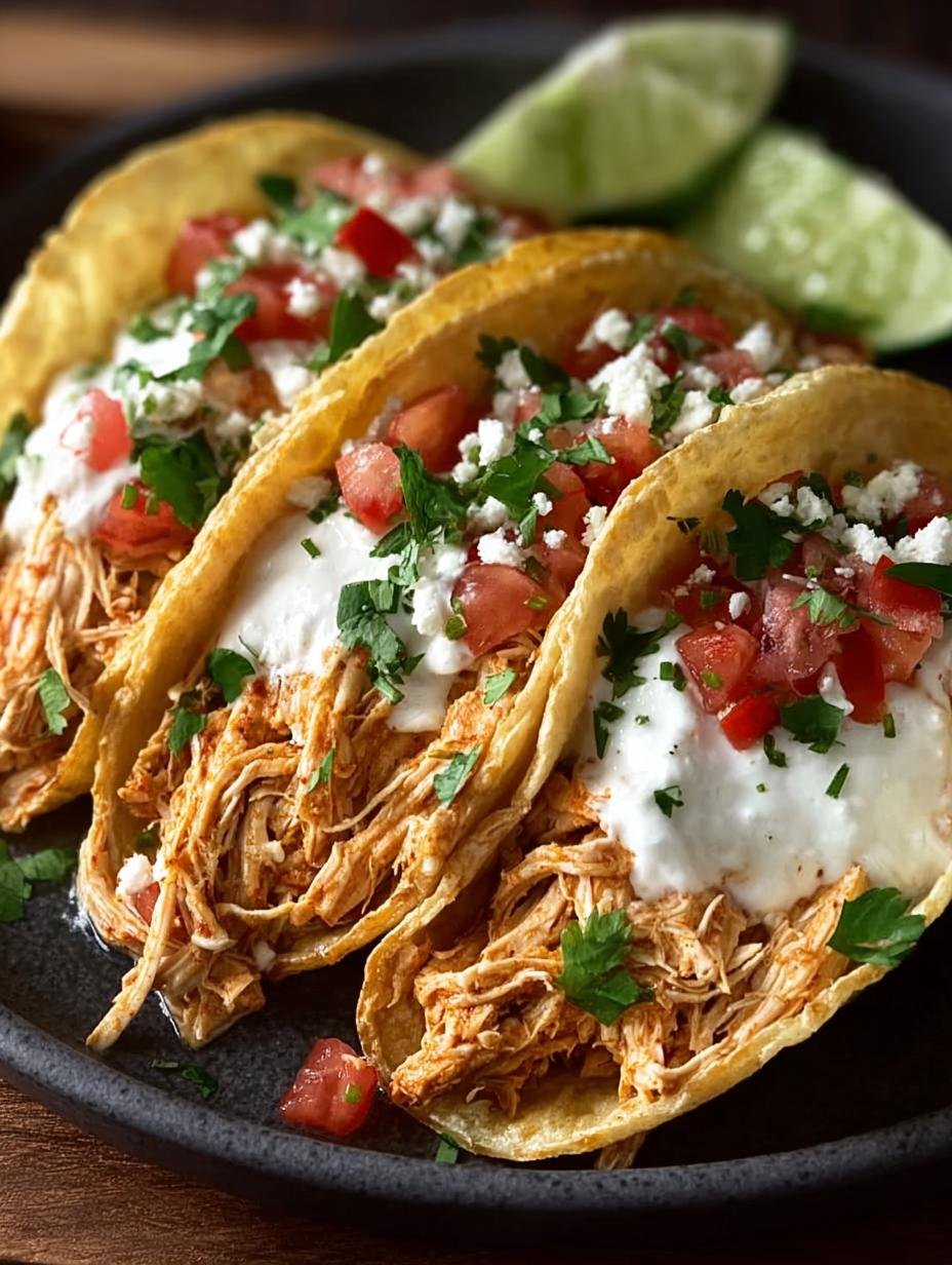 Delicious Creamy Crockpot Chicken Tacos Recipe - Creamy Crockpot Chicken Tacos - main visual representation