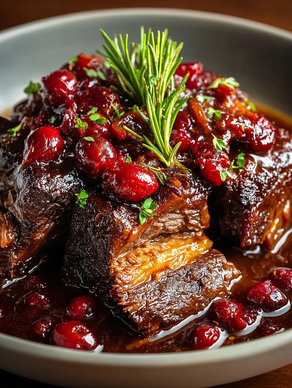 Crockpot Cranberry Beef Short