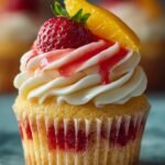 Mango Strawberry Sunset Cupcakes