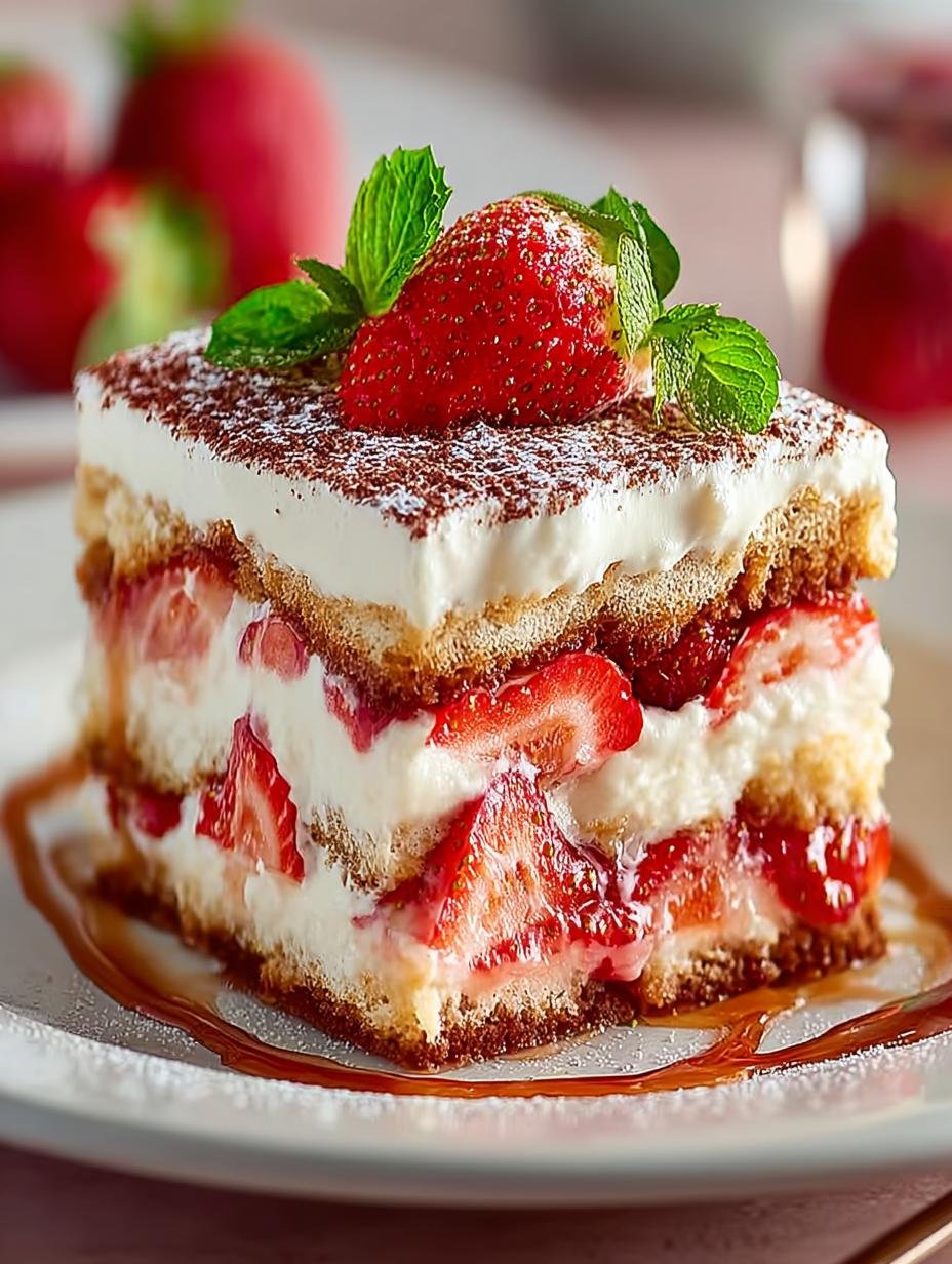 Delicious Strawberry Tiramisu: 8 Layers of Bliss - Strawberry Tiramisu - additional detail