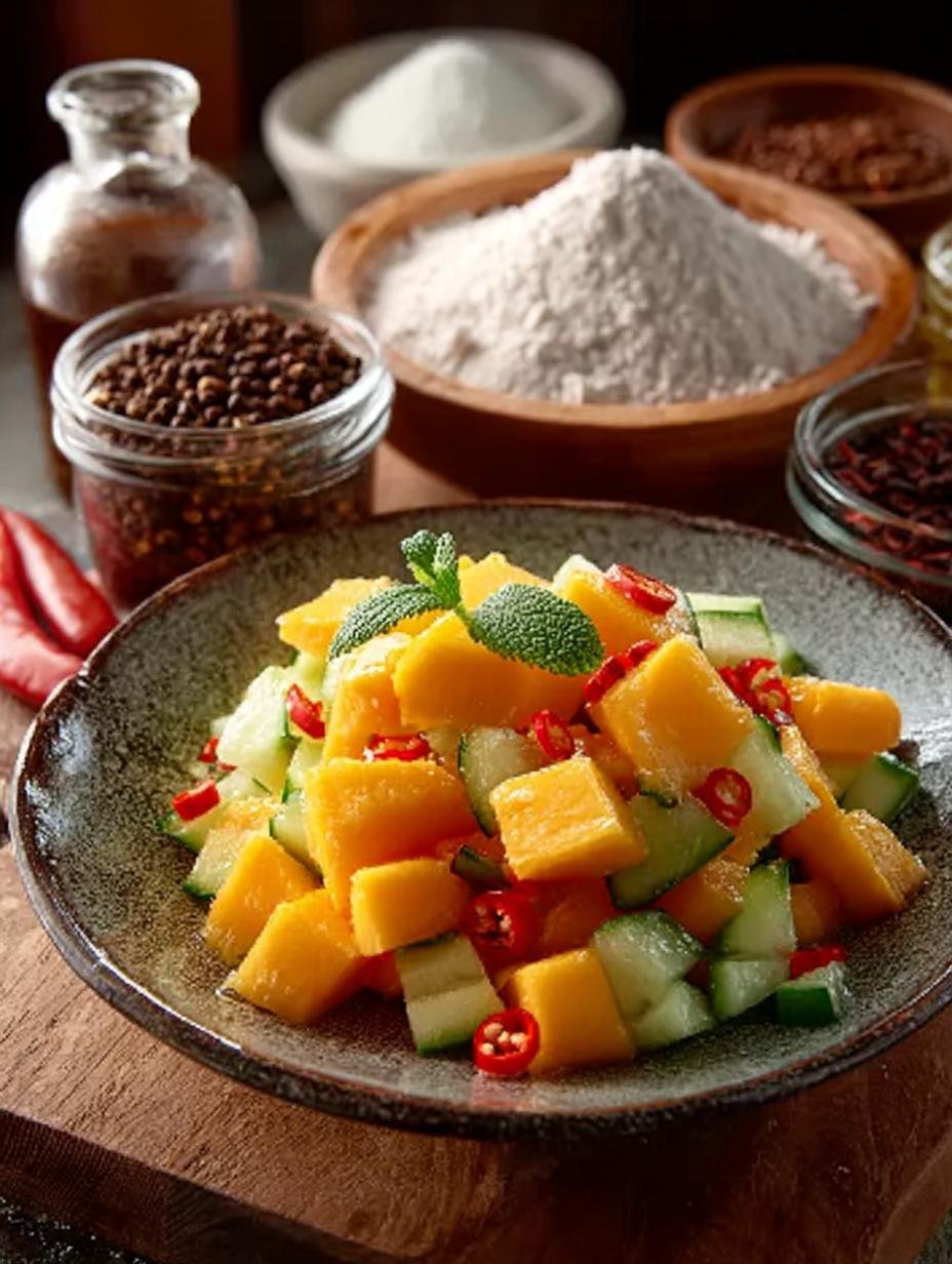 Delicious Thai Mango Cucumber Salad for Summer Bliss - Thai Mango Cucumber Salad - main visual representation