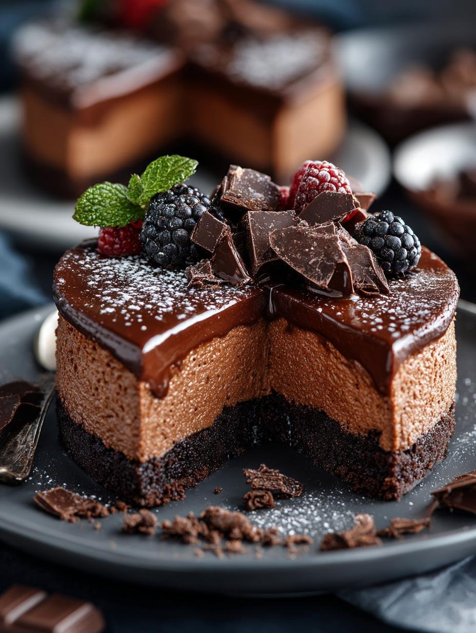 Triple Chocolate Cheesecake: 5 Layers of Pure Indulgence - Triple Chocolate Cheesecake - additional detail