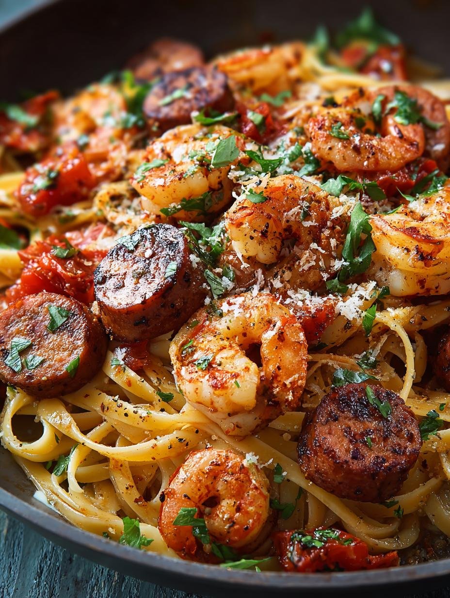 Delicious Cajun Shrimp Sausage Pasta in 30 Minutes