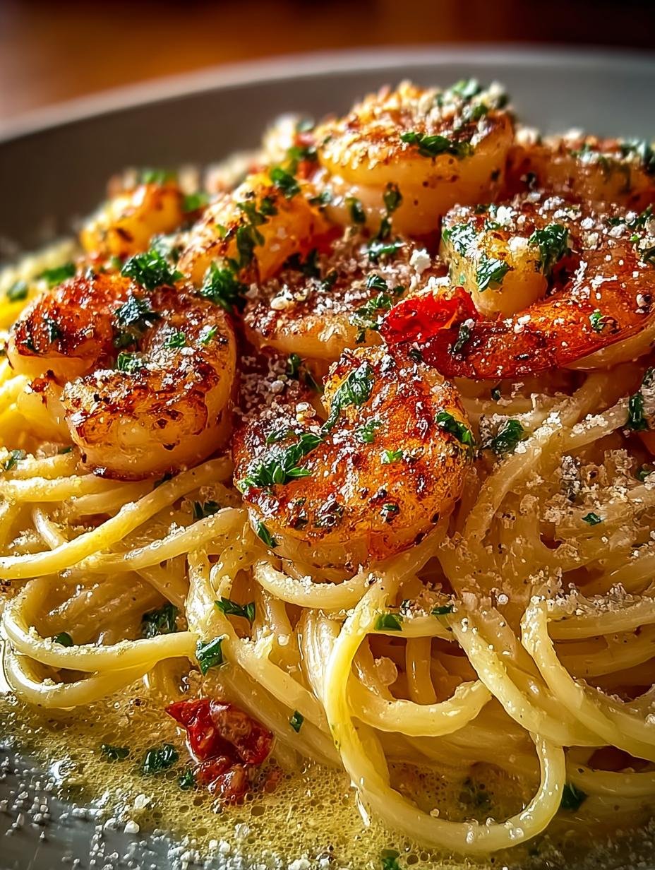 Creamy Garlic Shrimp Spaghetti: A Comforting Delight - Creamy Garlic Shrimp Spaghetti - main visual representation