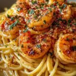 Creamy Garlic Shrimp Spaghetti