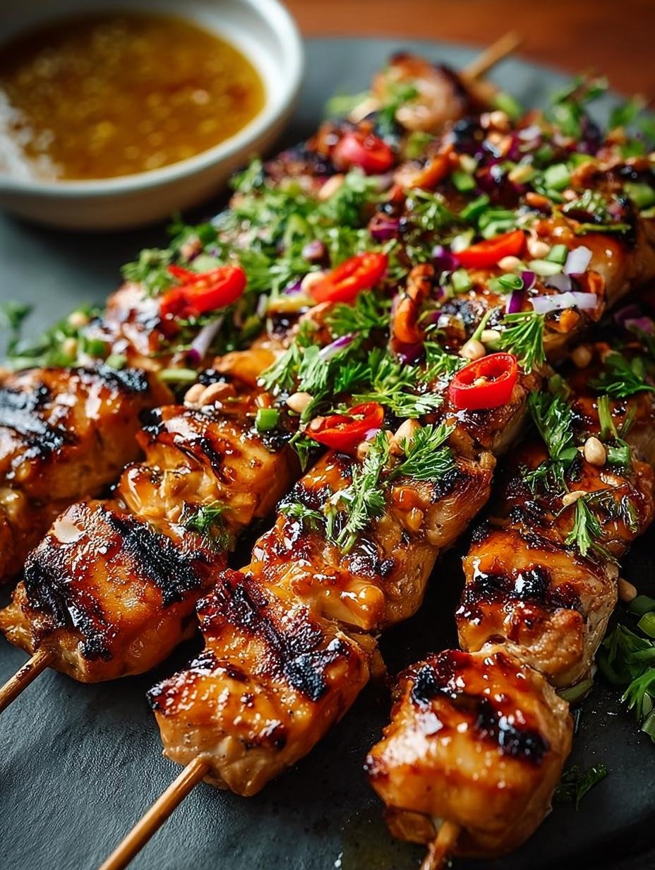 Grilled Asian Chicken Skewers with Honey Garlic Sauce - Grilled Asian Chicken Skewers - additional detail