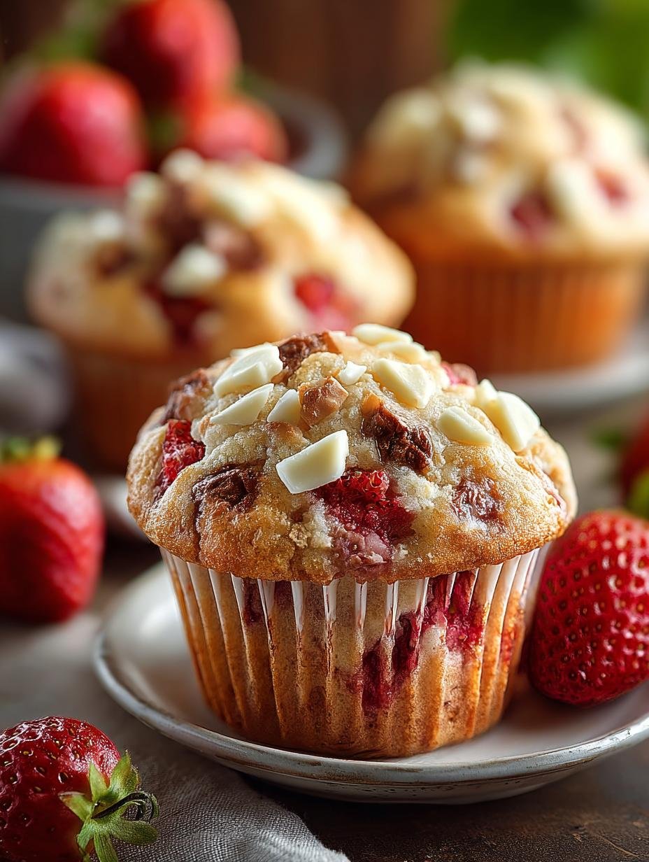 Healthier Strawberry White Chocolate Muffins: 12 Delicious Treats - Healthier Strawberry White Chocolate - main visual representation