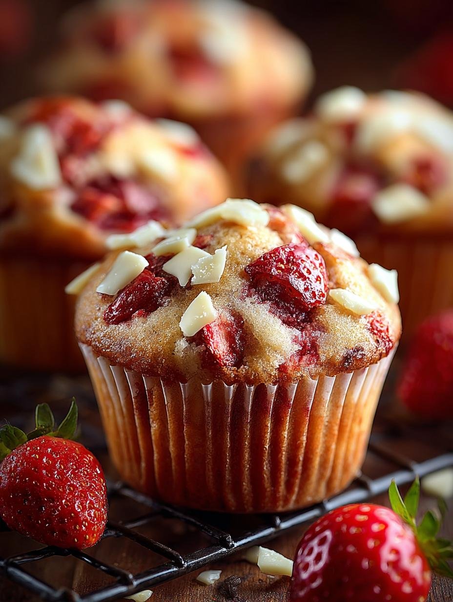 Healthier Strawberry White Chocolate Muffins: 12 Delicious Treats - Healthier Strawberry White Chocolate - additional detail