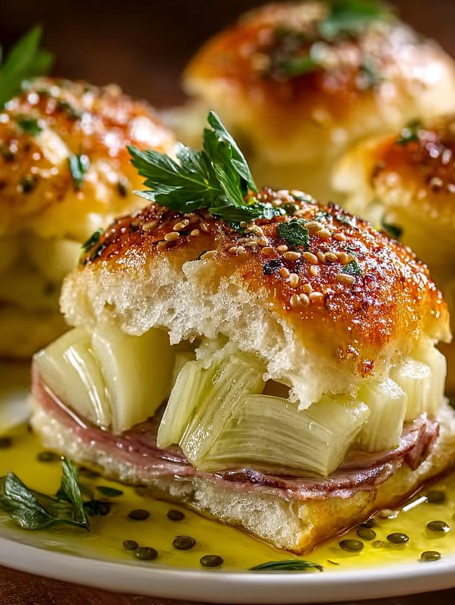 Irresistible Pickle Garlic Butter Cuban sliders fresh from the oven