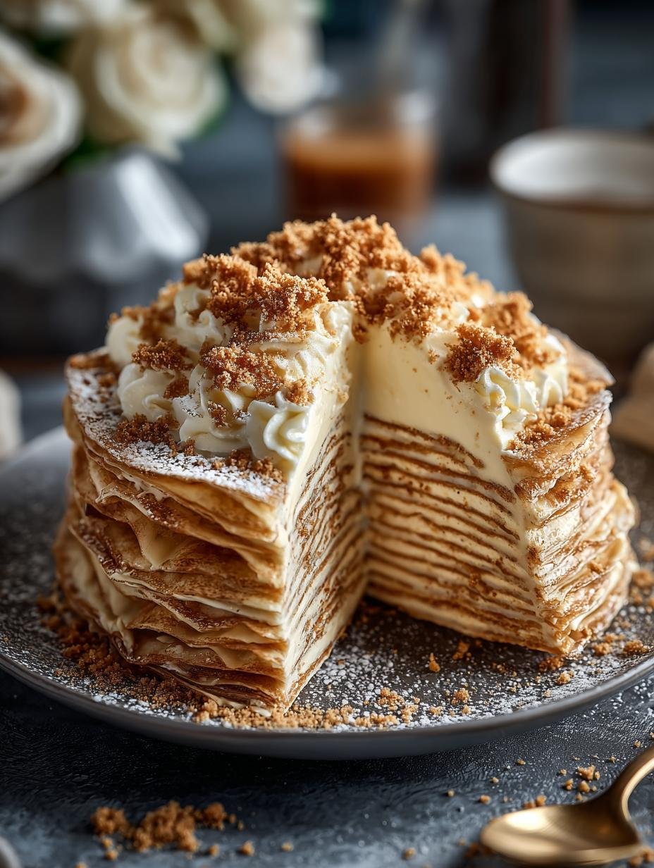 Delicious Vanilla Speculoos Crepe Cake Recipe